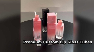 Pink gradient square lip gloss tube